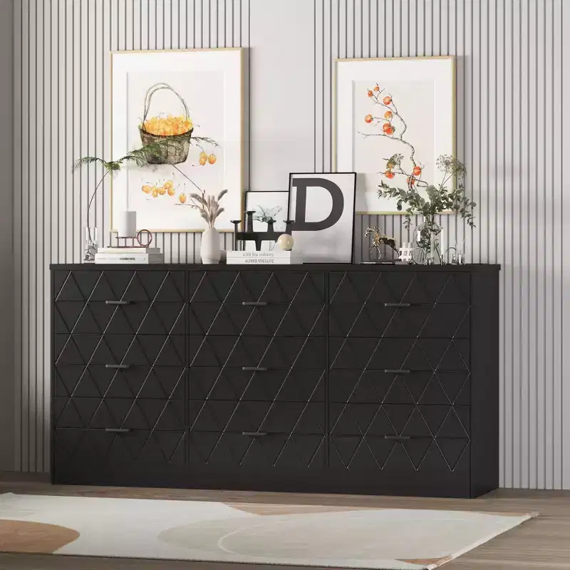 63 Dresser for Bedroom with 9 Drawers , Large Modern Chest of Drawers for Closet, Storage Organizer