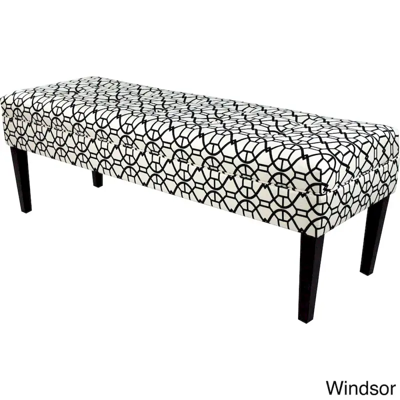 Kaya Noah Button Tufted Upholstered Long Bench