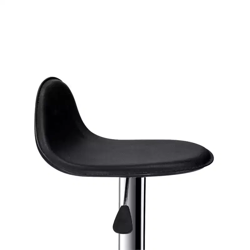 HomeStock Height Adjustable 35 Faux Leather Barstool Set in Black (Set of 2)