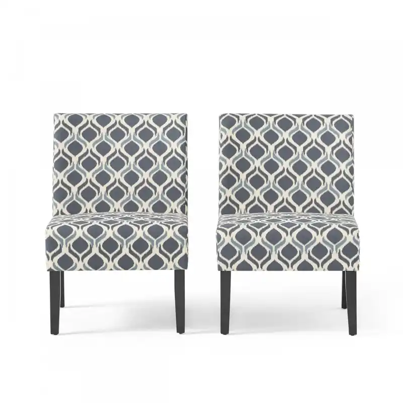 Linen-look Fabric Accent Chair With Rubberwood Legs