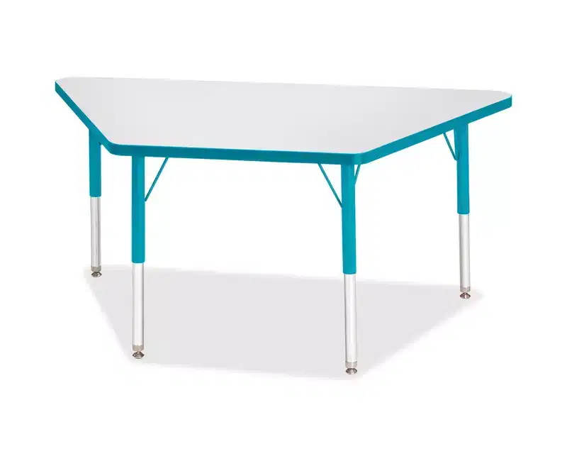 Jonti-Craft Berries Elementary Height Prism Edge Trapezoid Table (24 x 48) in Blue
