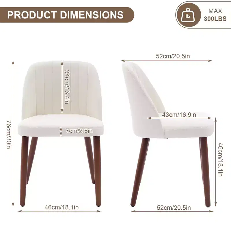 Dining Chairs, Upholstered Kitchen Dining Room Chairs, Fabric Side Dinner Chair for Kitchen, Dining Room, Restaurant