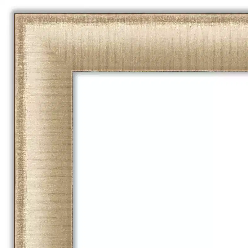 Amanti Art Elegant Brushed Honey Non-Beveled On the Door Mirror Full Length Mirror, Wall Mirror 52.75 in. x 18.75 in.