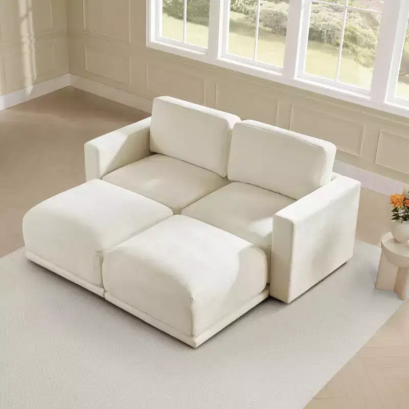 Spruce & Spring 4-Piece Oversized Modular Sectional Sofa Cloud Couch for Living Room