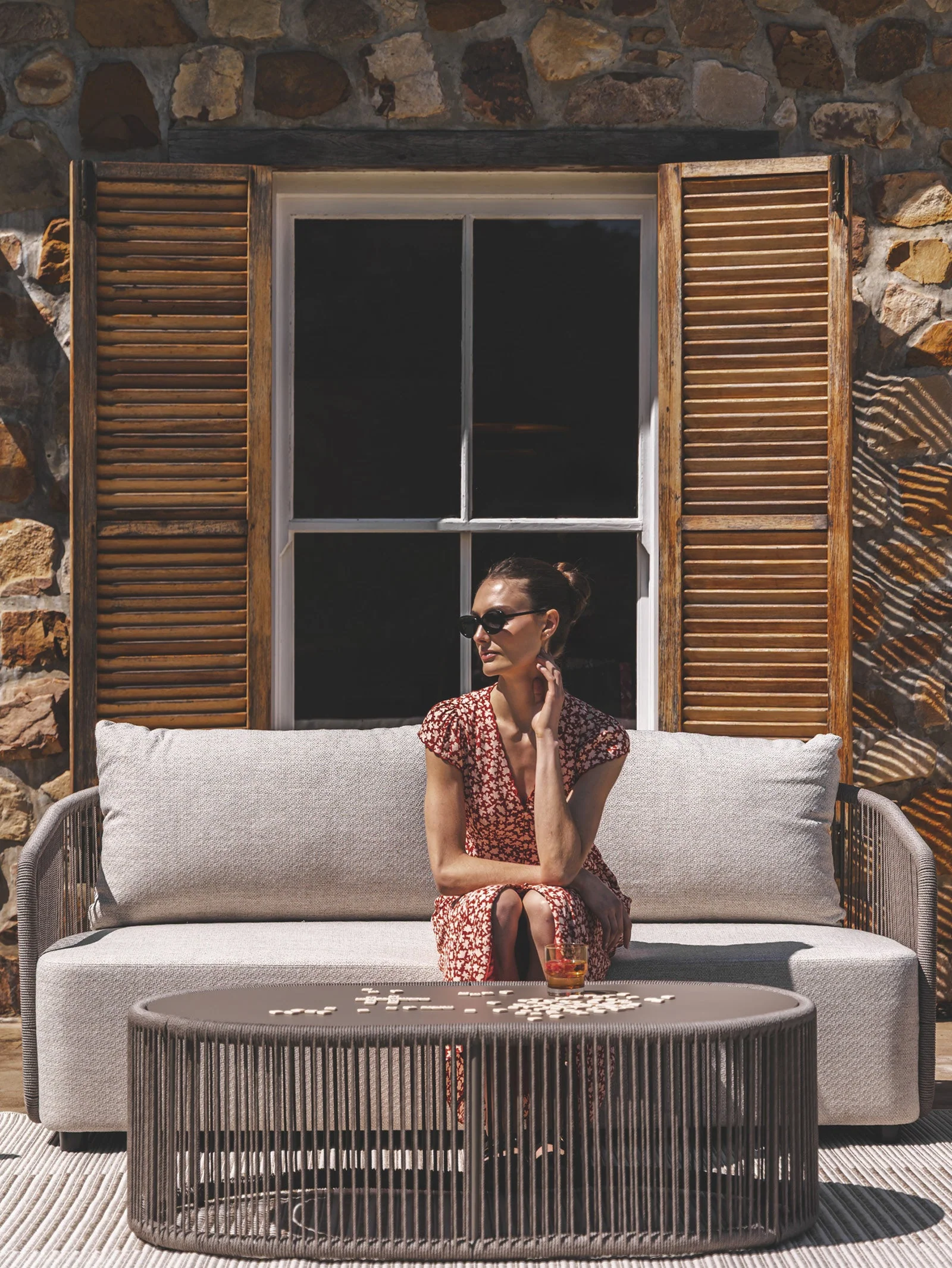 Contemporary Aluminium Coffee Table for Patio