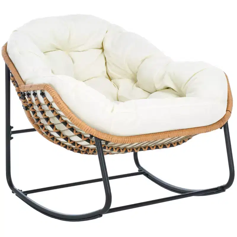 Ravena Rocking Chair Indoor/Outdoor - PAT9042 - Natural/Beige - Safavieh