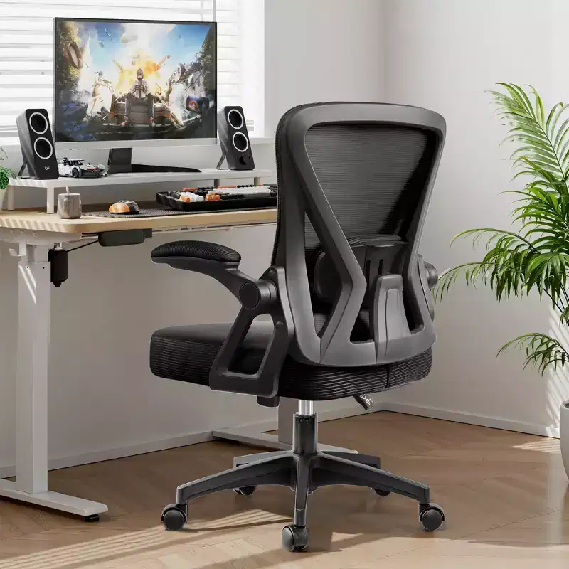 Ergonomic Mesh Office Chair - Adjustable Lumbar, Armrests, 330 lb, 90-120° Tilt, Black