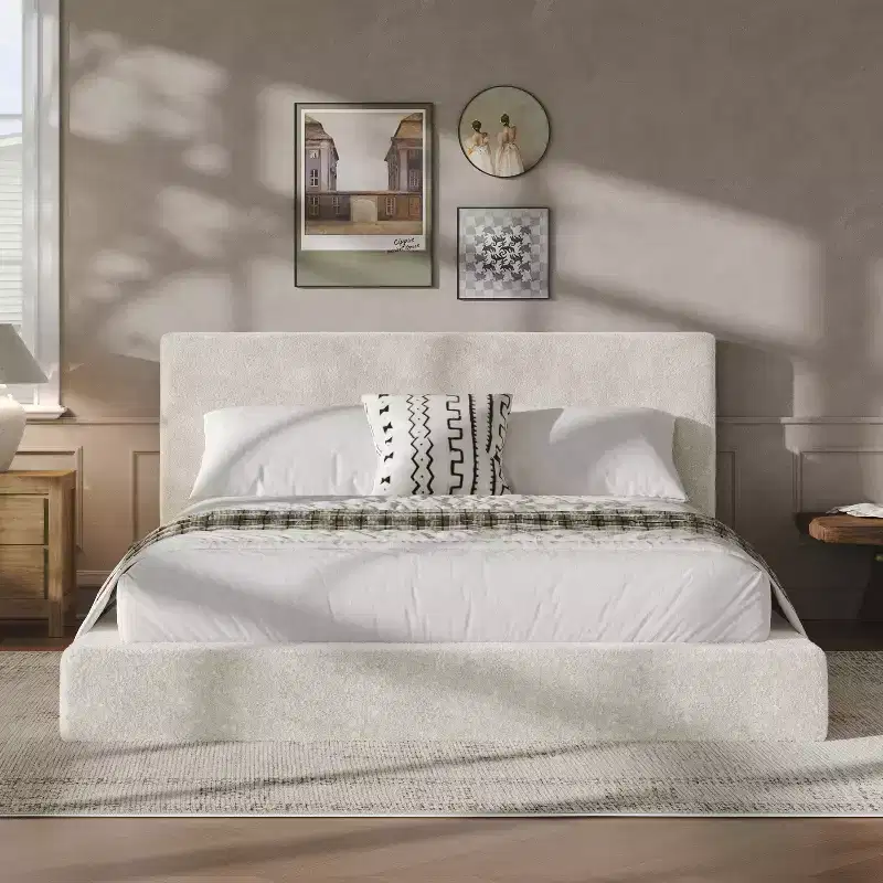 GDFStudio Nuly Modern Upholstered Frameless Bed