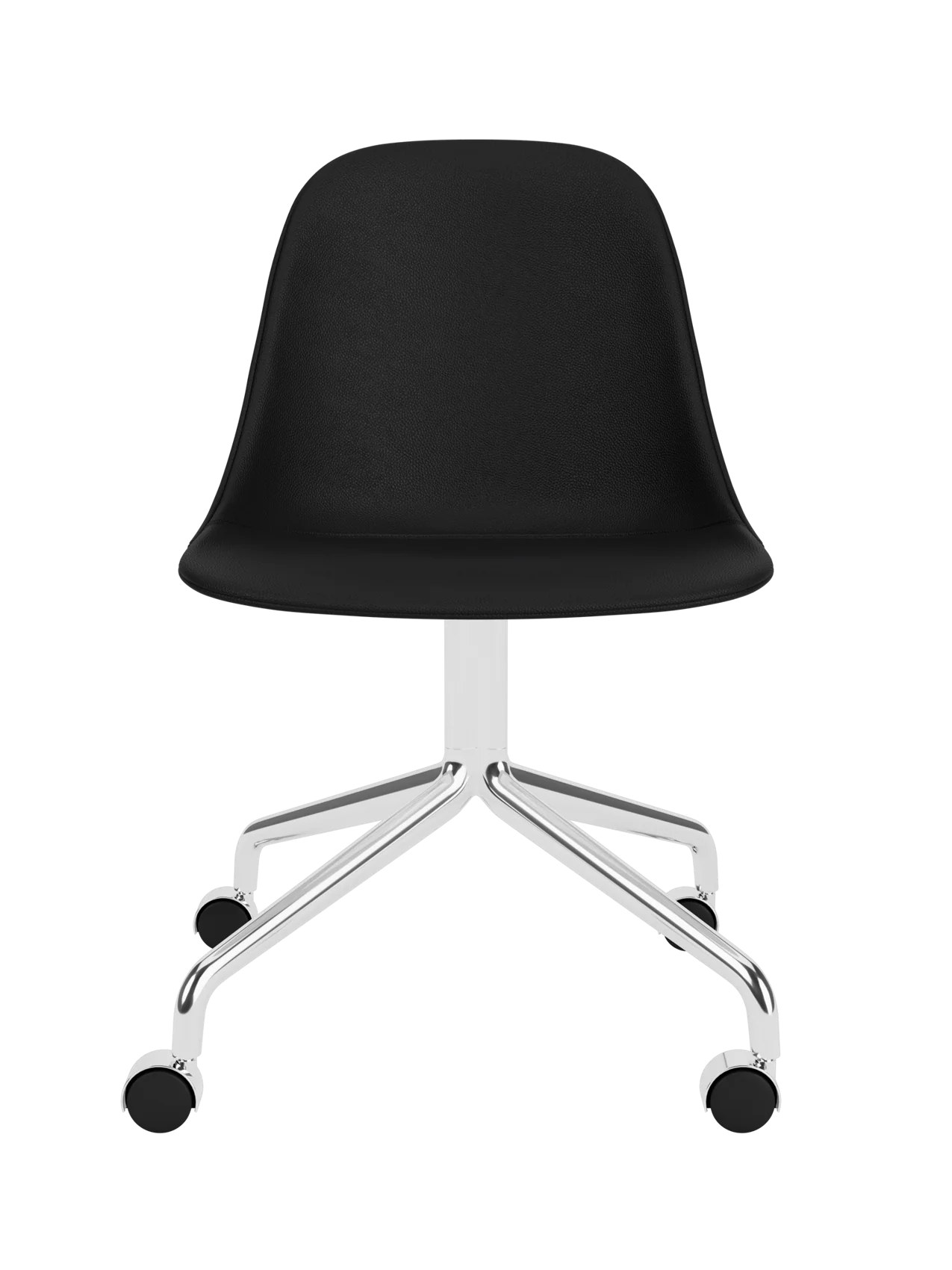 Swivel Side Dining Chair with Casters, Polished Aluminium Base ¨C 25mm Foam