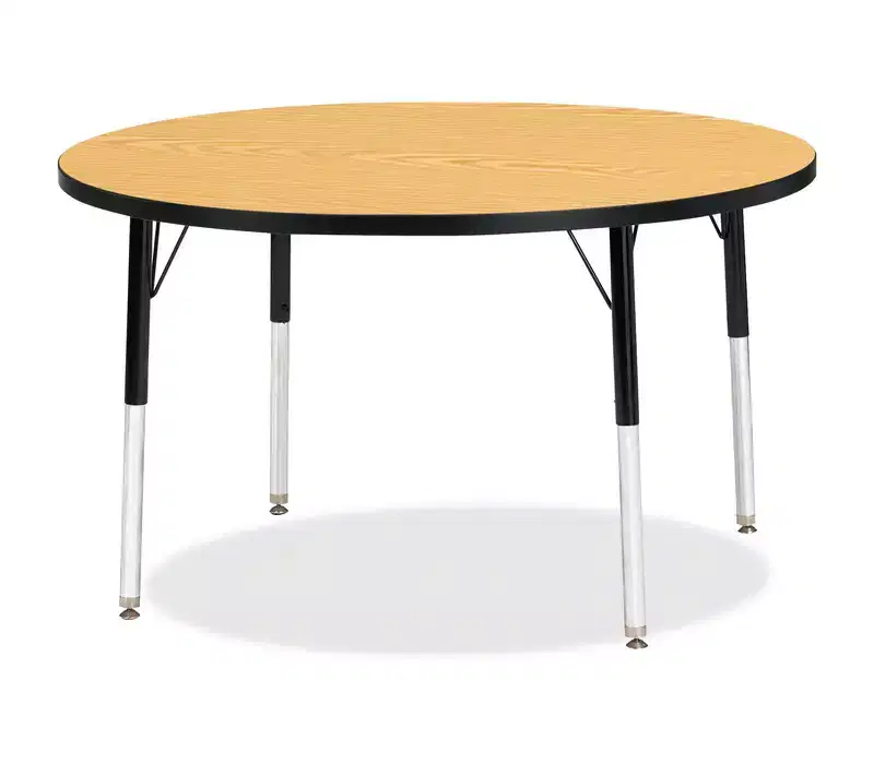 Elementary Height Color Top Round Activity Table 42 x 42 in Black
