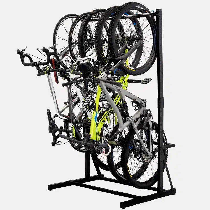 Freestanding Bike Storage Rack, Holds 5 Bikes & 300 lbs, Adjustable Height 20