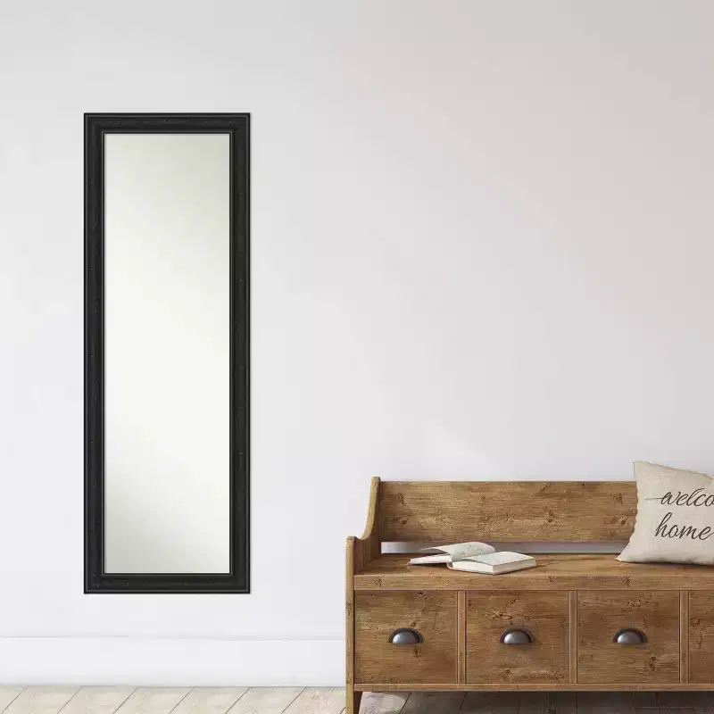 Black Narrow Framed Full Length Mirror – Wall/Door Mount, 1 Person