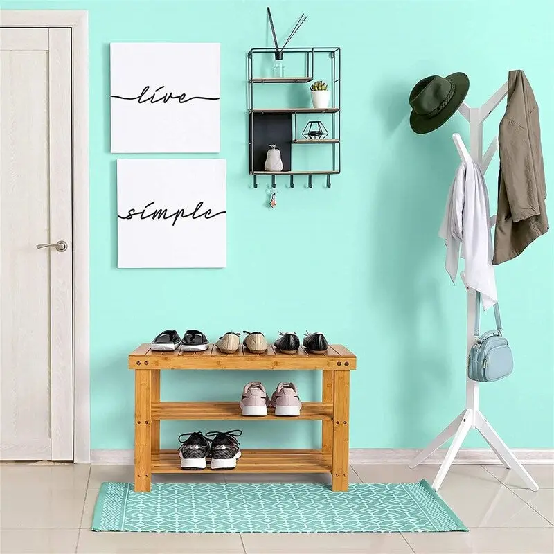 3 Tier Shoe Rack Small Bench - 11D x 27.6W x 17.7H