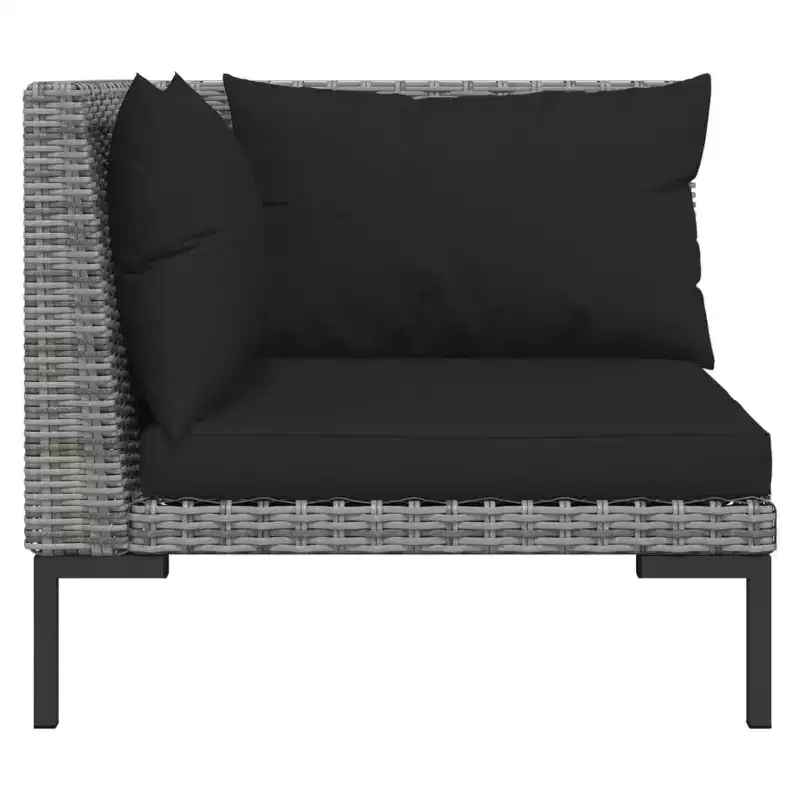 vidaXL Garden Lounge Set Dark Grey Poly Rattan Large Modular