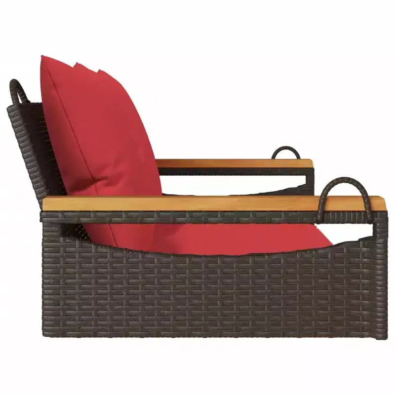 vidaXL Patio Swing Bench Brown, Red