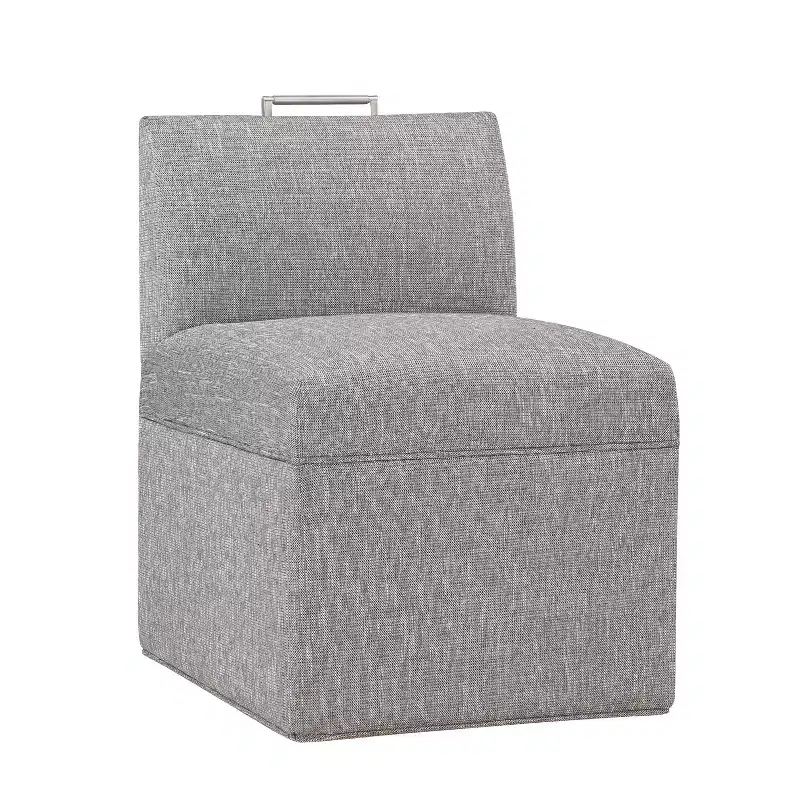 Comfort Pointe Delray Caster Chair Ashen Gray: Upholstered, Metal Legs, Foam Filled, No Assembly Required