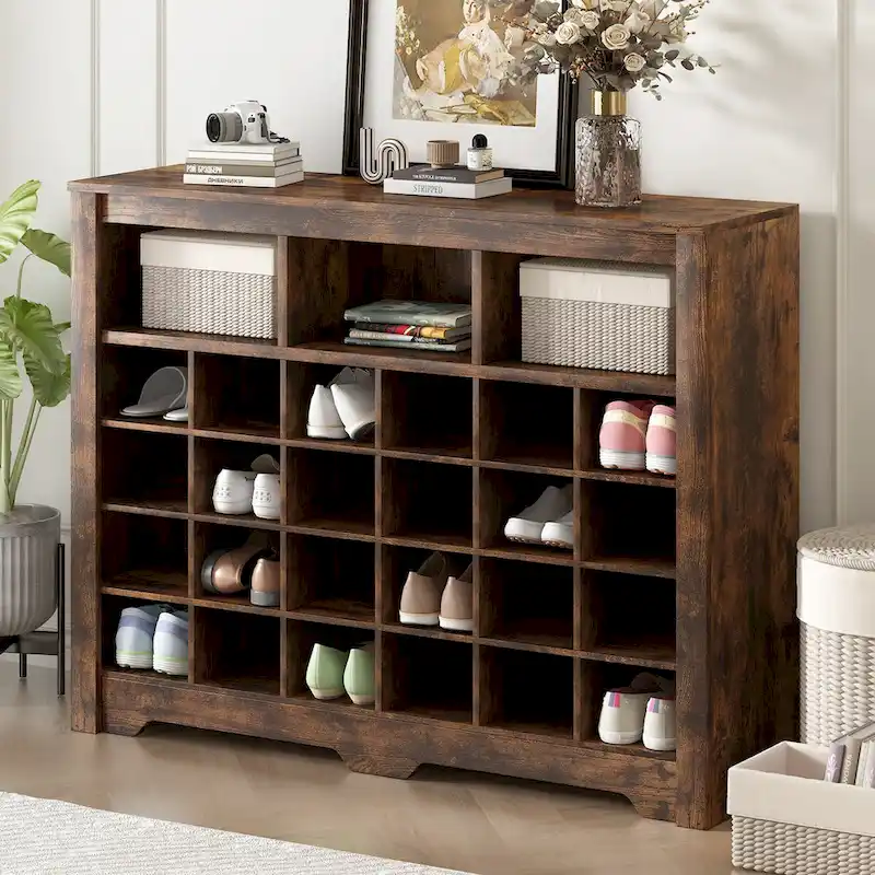 24-Cubby Shoe Storage Console