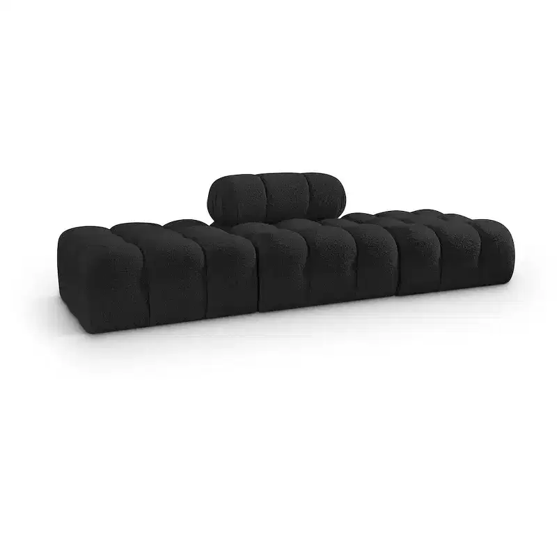 Meridian Furniture Ames 102 Boucle Fabric Upholstered 3pc. Modular Sofa