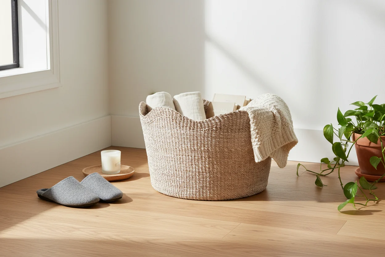 Jumbo Scallop Basket ¨C Natural Handwoven Abaca Basket