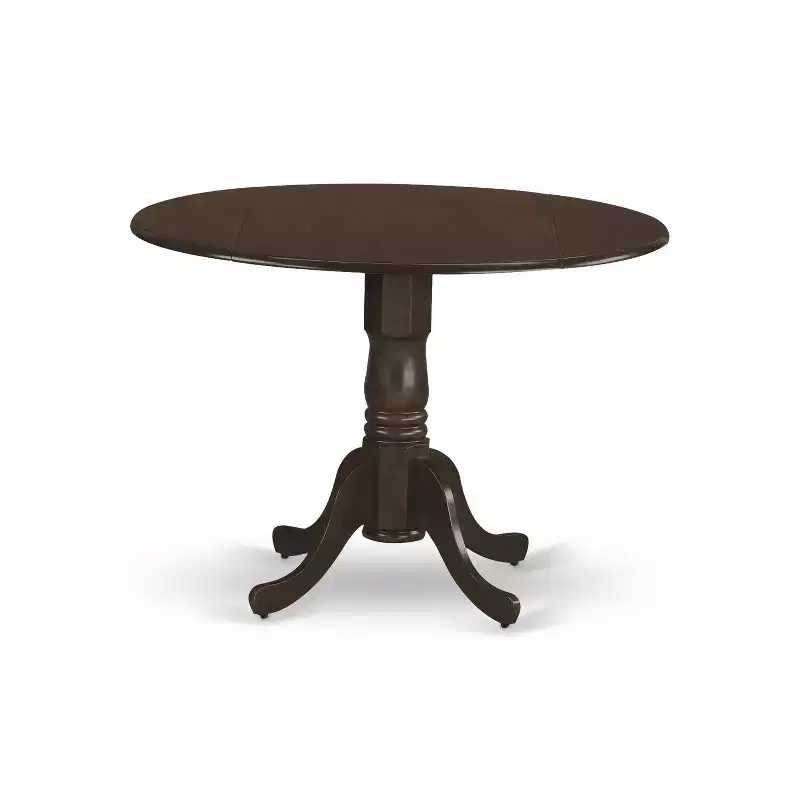 HomeStock Belmont 3 Piece, Pedestal Table Base, Round Dining set, with Armless Chair, Espresso
