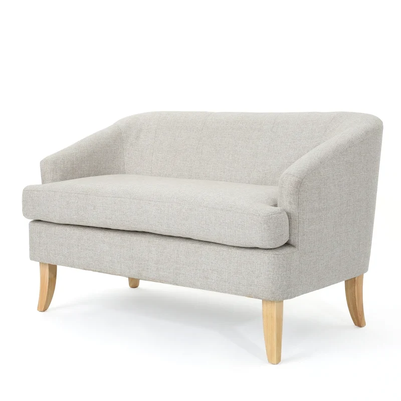 Mid-Century Modern Petite Fabric Loveseat