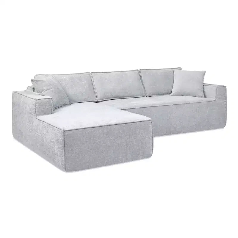 Jennifer Taylor Home Brenley 110.5 LAF Sofa-in-a-Box Sectional Sofa, Ash Gray Chenille