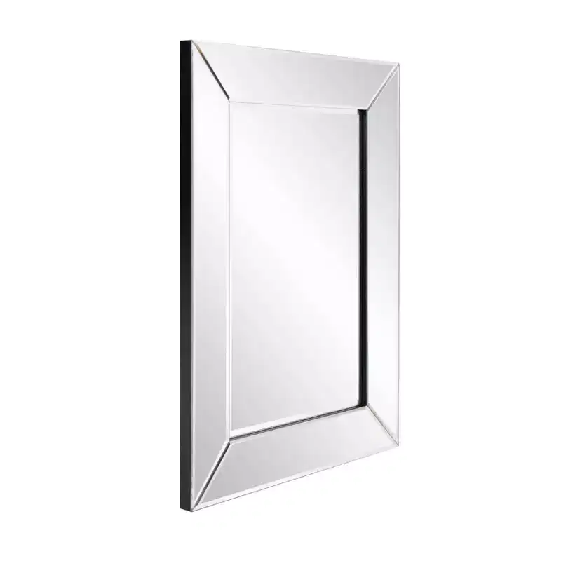 24"x18" Rectangular Wall and Accent Mirror: Modern Style, Wood Frame, No Assembly Required
