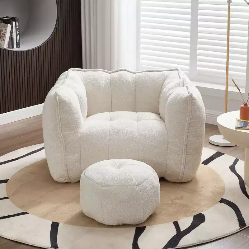 Soft Bean Bag Chair with High Resilient Foam(Chips)for living room and bedroom
