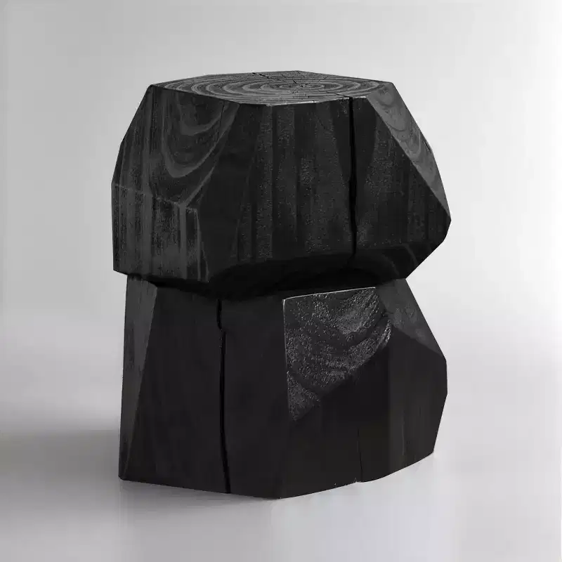 Special Irregular Shape Solid Wood End Table Side Table