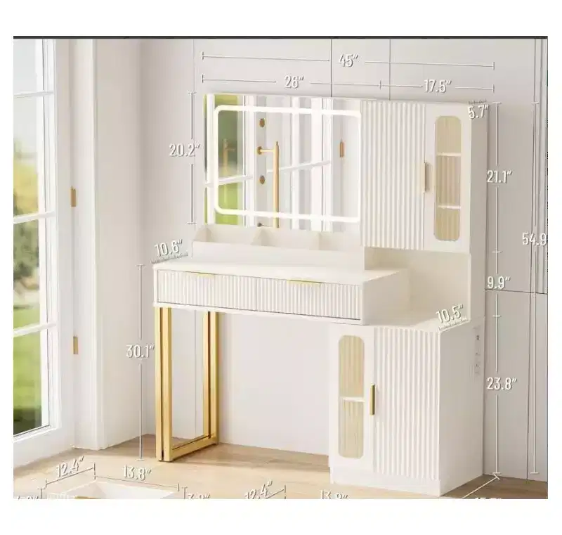 Double-Door Dressing Table, MDF Material