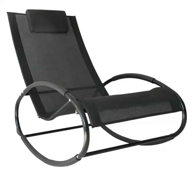 TUYOHW Patio Pool Lounger,Set of 1,Outdoor Rocking Chair with Breathable Mesh Seat,Sun Bathing Chair Chaise Lounge for Pool,Beach,Porch & Backyard