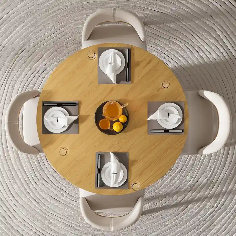 Solid Wood Round Dining Table 4-6 People