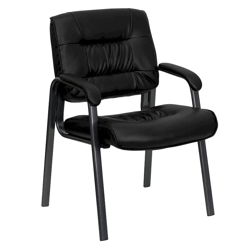 LeatherSoft Executive Lounge Chair | Titanium Gray Frame | Reception Side Chair
