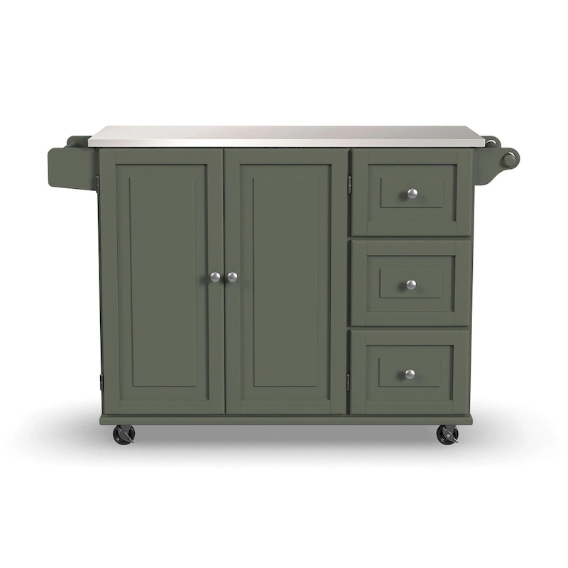 Dolly Madison Kitchen Cart with Stainless Steel Top by Homestyles