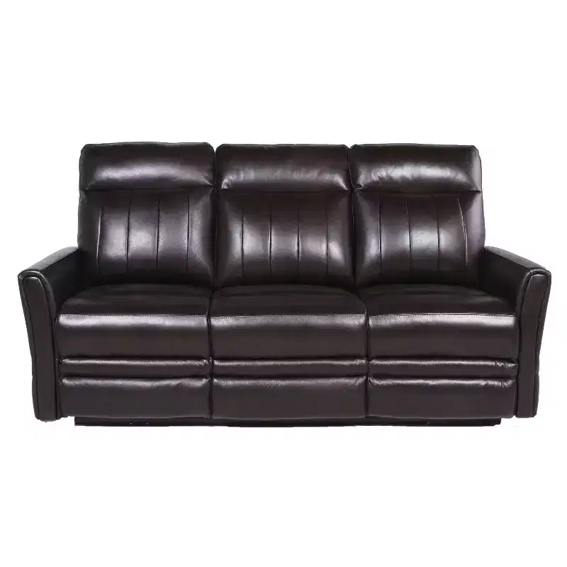 Coachella Power Recliner Sofa Brown - Steve Silver Co.: Genuine Leather, USB Port, 3-Seater