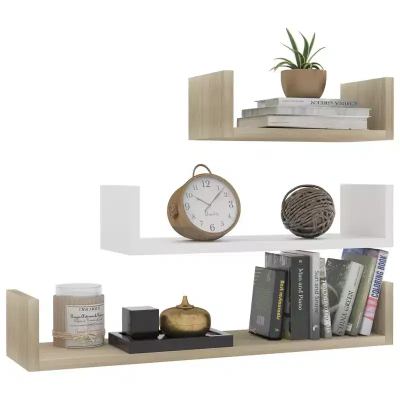 Shelf Black Engineered wood Large Wall-mounted