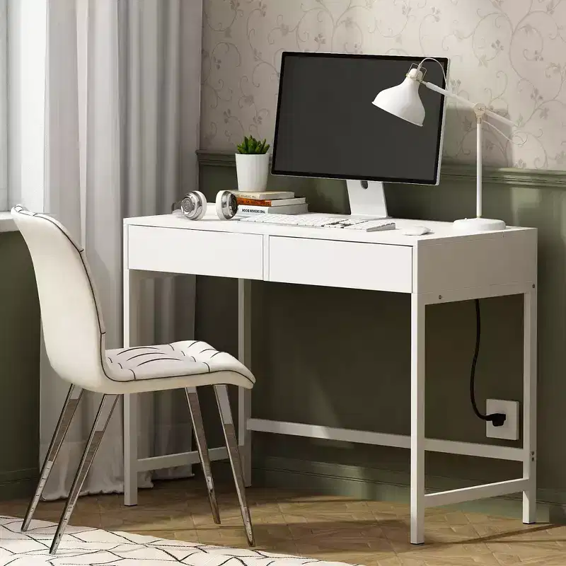 Okak Modern Vanity Table with Mirror & USB Ports,Small Dressing Desk with Big-capacity Drawers,Makeup Table for Bedrooms