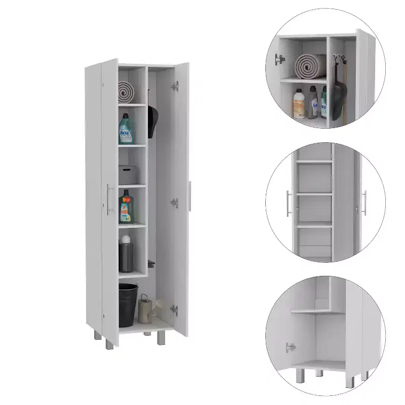 71.3 in H and 73.5 in.W Metal Utility Storage Cabinets with 2 -Doors and 4 Shelves