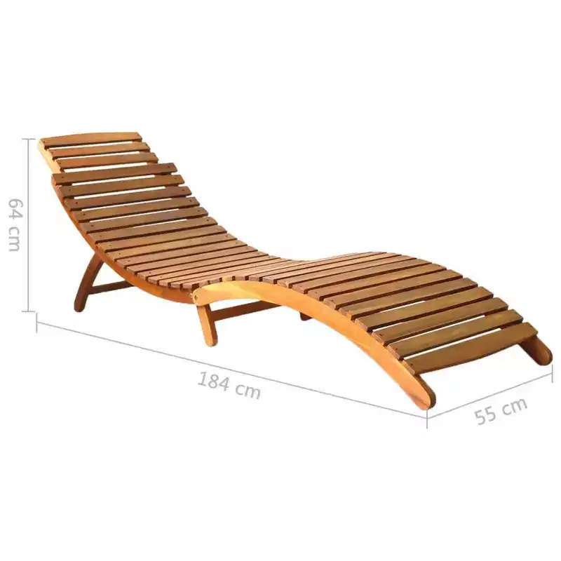 vidaXL Sun Lounger Natural Brown Solid Acacia wood with a natural oil finish