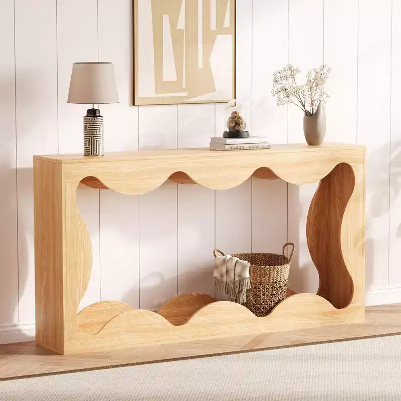63 Inches Farmhouse Entryway Table,Console Table with Storage,Sofa Table Behind Couch,Narrow Entry Table for Living Room,Hallway, Entrance,Foyer