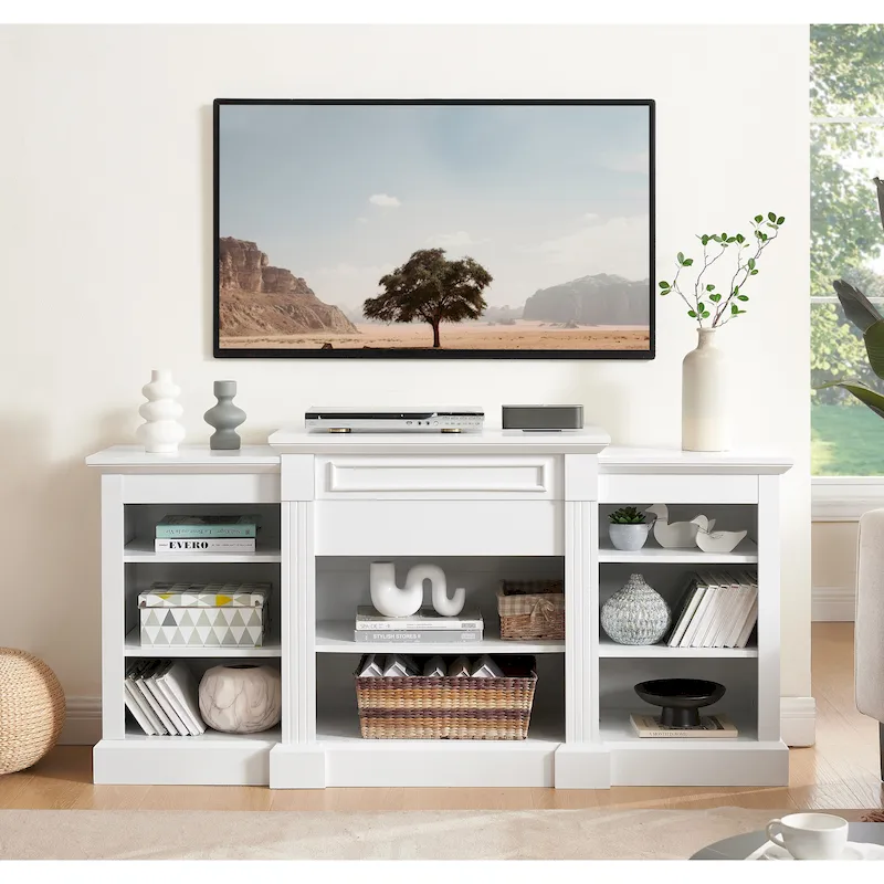 TV Stand with Storage Cabinet and 5 Adjustable Shelves for TVs up to 65