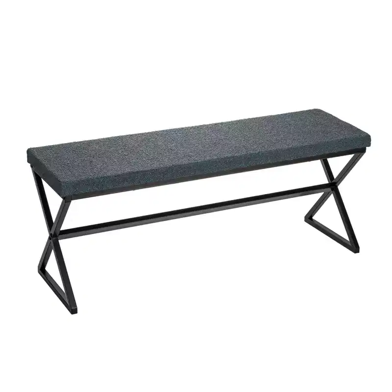 Harper Metal Bench with Boucle Upholstered Cushion