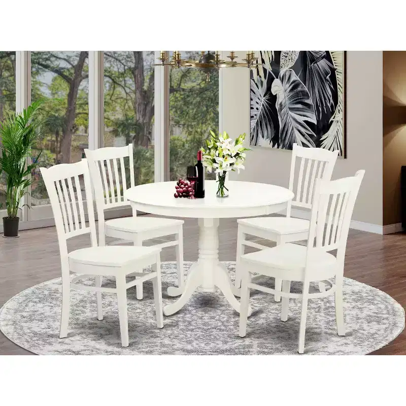 HomeStock Antique Small Round Dining Table Set