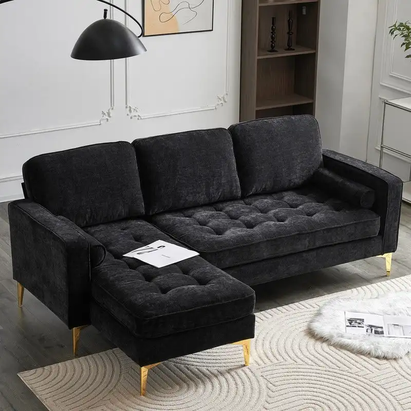 3-Seater Golden Tripod Legs Indoor Modular Sofa