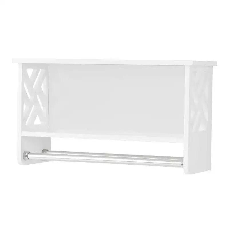 Coventry Bath Shelf with Two Towel Rods White - Alaterre Furniture