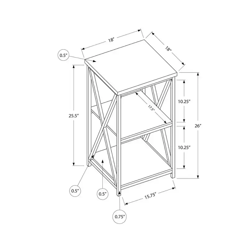 3 Tier Accent Side Table -