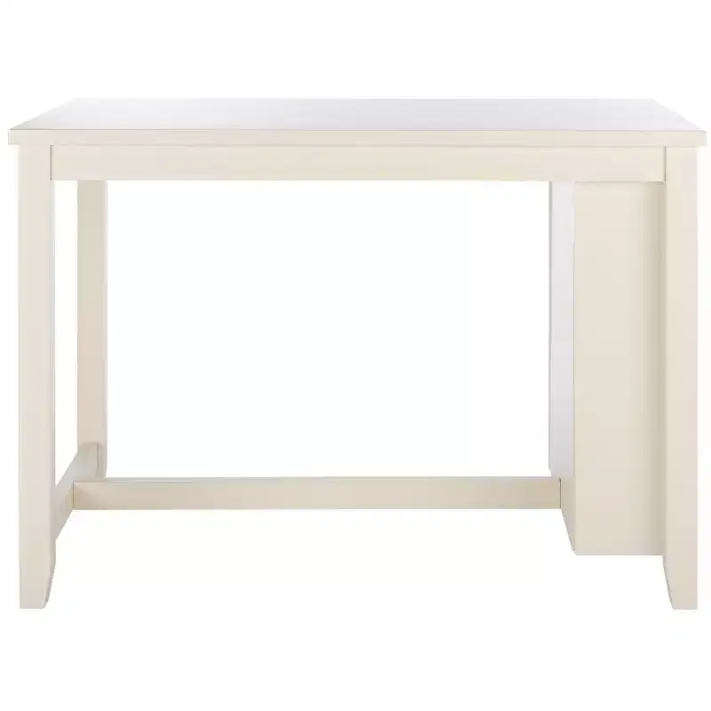 Aero Rectangle Counter Table - White, Seats 3, Rubberwood