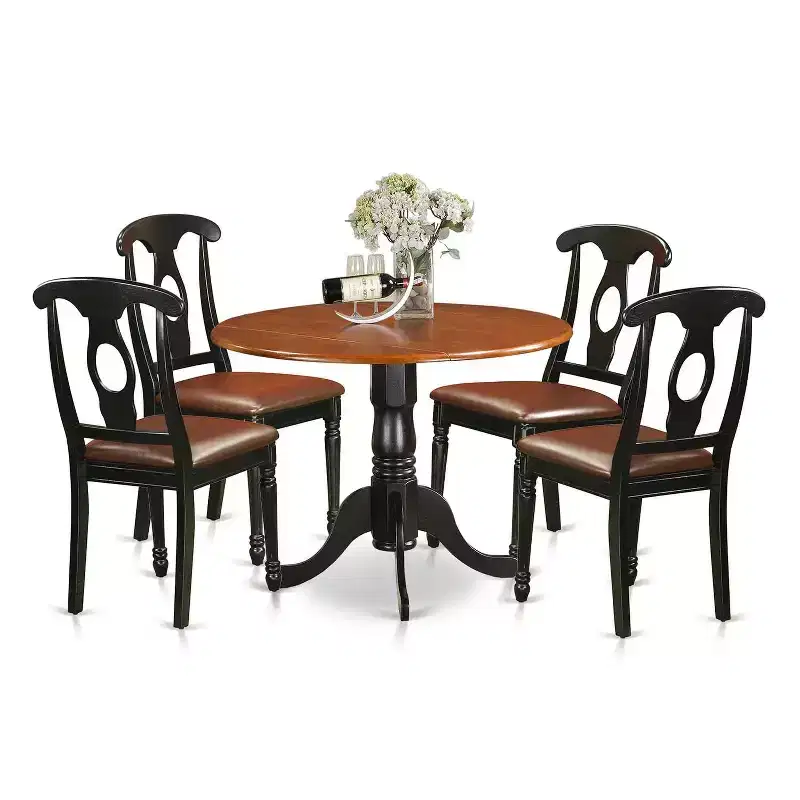 HomeStock Dropleaf Dining Table Set Kitchen Dining Black Cherry