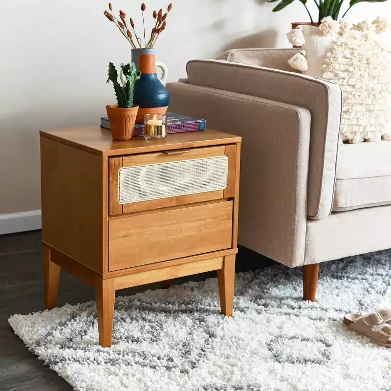 Crawford Solid Wood Nightstand with 2 Storage Drawers