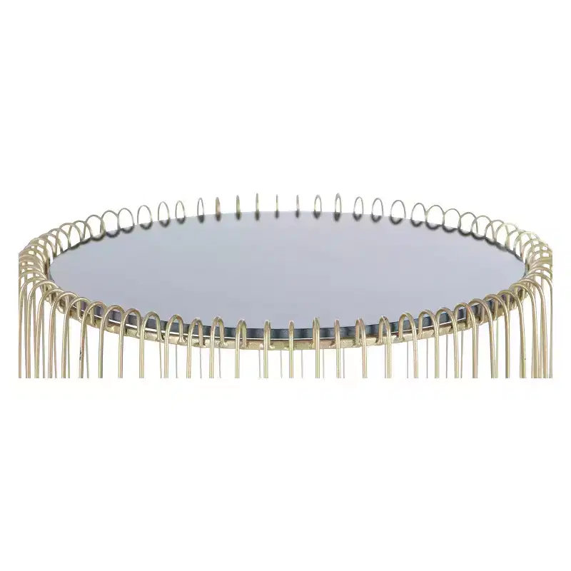 Set of 2 Metal and Glass Round Accent Tables Gold - Olivia & May: No Assembly, Indoor Use, Contemporary Style